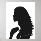 Chic Woman Profile – Minimalist Contemporary Art ポスター (正面)