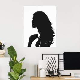 Chic Woman Profile – Minimalist Contemporary Art ポスター