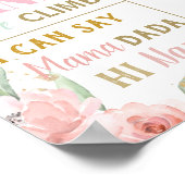 Chic Woodland 1st Birthday Milestone誕生統計 ポスター (角)