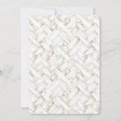 Chic woven white basket weave wedding 招待状 (裏面)