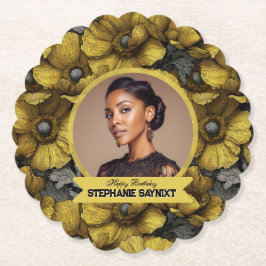 Chic Yellow Anemones 15Th Birthday Present ペーパーコースター