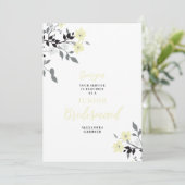Chic Yellow Floral Bunch Wedding Jr Bridesmaid 招待状 (スタンド正面)