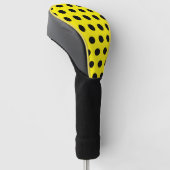 Chic Yellow Golf Head Cover with Black Dot Pattern ゴルフヘッドカバー (アングル)