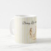 Chic Yellow High Heels Stripes コーヒーマグカップ (正面左)