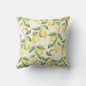 Chic Yellow Lemons Bloom クッション (裏面)