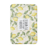 Chic Yellow Lemons Bloom バスマット (正面縦)