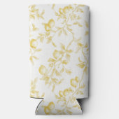 Chic Yellow White Lemons スリム缶クーラー (裏面)