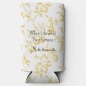 Chic Yellow White Lemons スリム缶クーラー (正面)