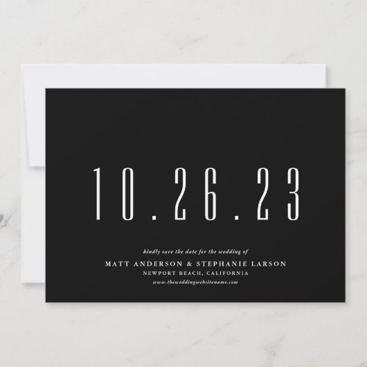 Chic Your 結婚 Date Non-Photo Save The Date 招待状 (正面)