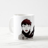 chica con bufanda taza コーヒーマグカップ (正面左)