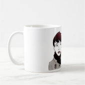chica con bufanda taza コーヒーマグカップ (左)