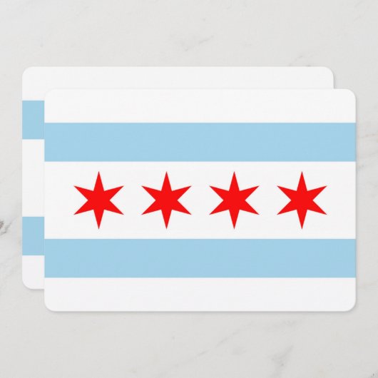 Chicagoの旗がデザインされた愛国的な招待状 招待状 (正面/裏面)