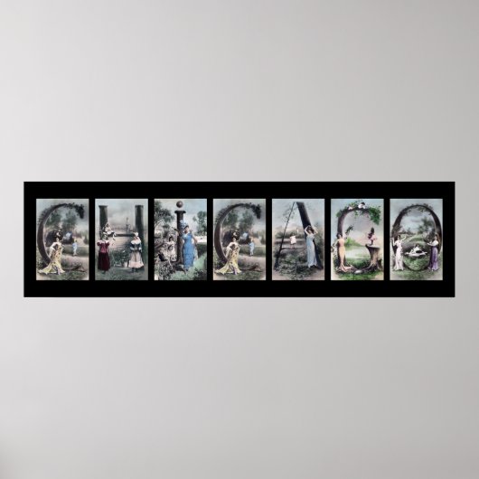 CHICAGOアルファベットレター名アート ポスター (正面)