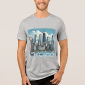 CHICAGOスカイライングラフィックTシャツ トライブレンドＴシャツ (正面)