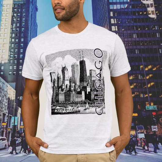 CHICAGOスカイライングラフィックTシャツ Tシャツ