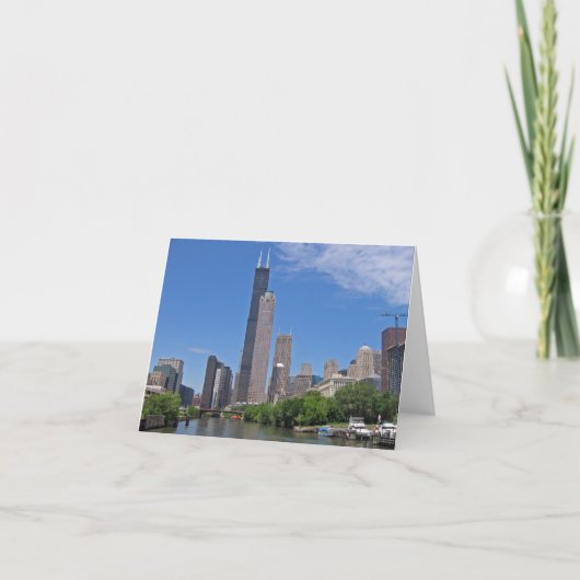 Chicago川からのシアーズ・タワーの眺め カード (正面)