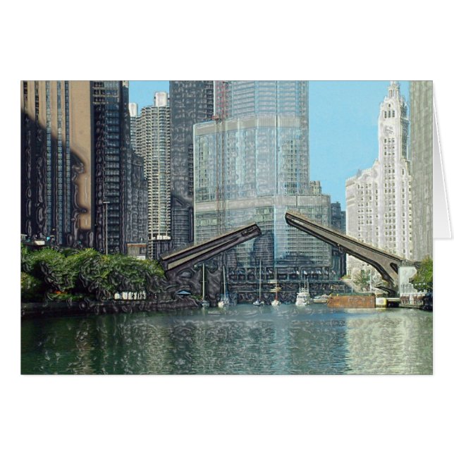 Chicago川コロンブスドライブボート場面 (正面横)