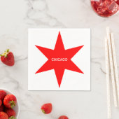 "CHICAGO" – シカゴ国旗Red 6の星 スタンダードカクテルナプキン (インサイチュ)