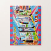 Chicago 11x14 Colorful Postcard Puzzle ジグソーパズル (縦)