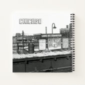 CHICAGO 1950の湖通り地下鉄Lプラットフォーム写真 ノートブック (裏面)