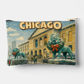 Chicago Art Institute in winter poster アクセサリーポーチ (裏面)