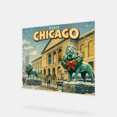 Chicago Art Institute in winter poster アクリルサイン (傾斜)