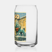 Chicago Art Institute in winter poster ガラス缶 (左)