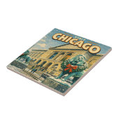 Chicago Art Institute in winter poster タイル (側面)