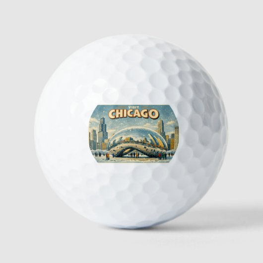 Chicago Bean in Winter golf ball ゴルフボール (正面)