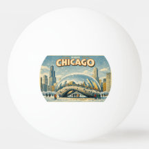 Chicago Bean in Winter ping pong ball