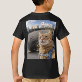 Chicago Bean Kids Basic T-ShirtでのCat Selfie Tシャツ (裏面)