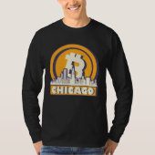 Chicago Bitcoin Maximalist Bitcoin Chicago Skylin Tシャツ (正面)