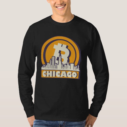 Chicago Bitcoin Maximalist  Bitcoin Chicago Skylin Tシャツ (正面)