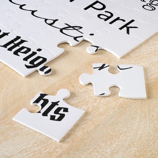 Chicago - black on white ジグソーパズル (側面)