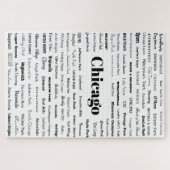Chicago - black on white ジグソーパズル (横)