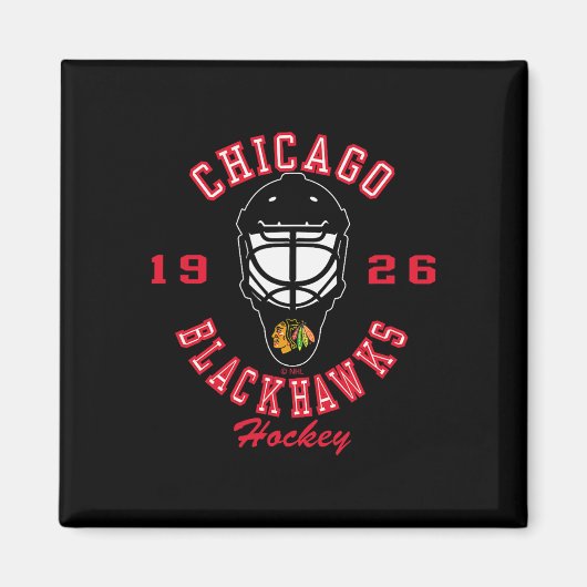Chicago Blackhawks Hockey Mask Black Officially Li マグネット (正面)