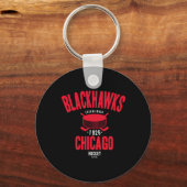 Chicago Blackhawks Hockey Puck Black Officially Li キーホルダー (正面)