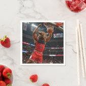 Chicago Bull Basketball Slam Dunking the Ball スタンダードカクテルナプキン (インサイチュ)