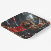 Chicago Bull Basketball Slam Dunking the Ball ペーパープレート (傾斜あり)