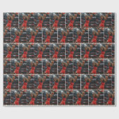 Chicago Bull Slam Dunking a Basketball ラッピングペーパー (フラット)