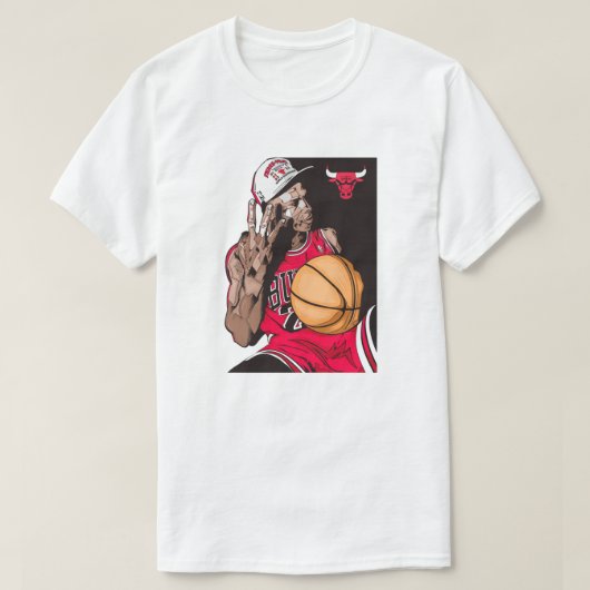 Chicago Bulls Basketball Legend Illustration Tシャツ (デザイン正面)