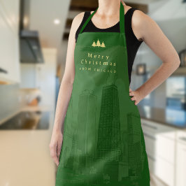 Chicago Christmas All-Over Print Apron エプロン