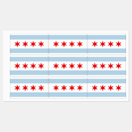 Chicago city flag custom multipurpose labels ラベル (シート)