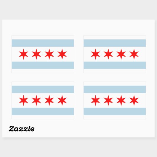 Chicago city flag custom stickers 長方形シール (シート)