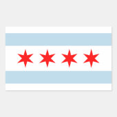 Chicago city flag custom stickers 長方形シール (正面)