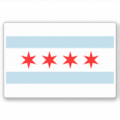 Chicago city flag custom vinyl sticker シール (正面)