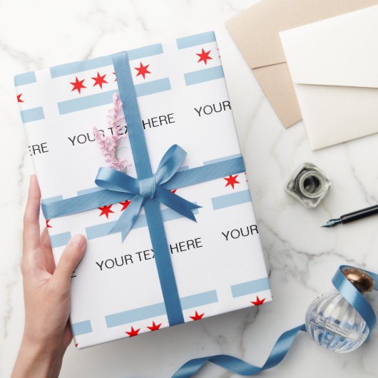 Chicago city flag custom wrapping paper rolls ラッピングペーパー (ギフト)