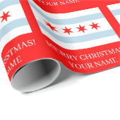 Chicago city flag personalized Christmas ラッピングペーパー (ロールコーナー)