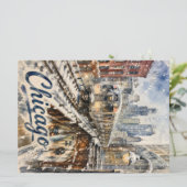 Chicago El Train in the Winter Snow カード (スタンド正面)