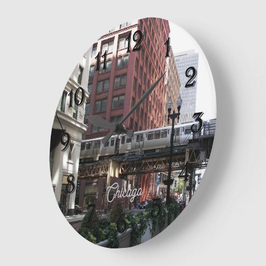 Chicago Elevated Loop Train ラージ壁時計 (傾斜)